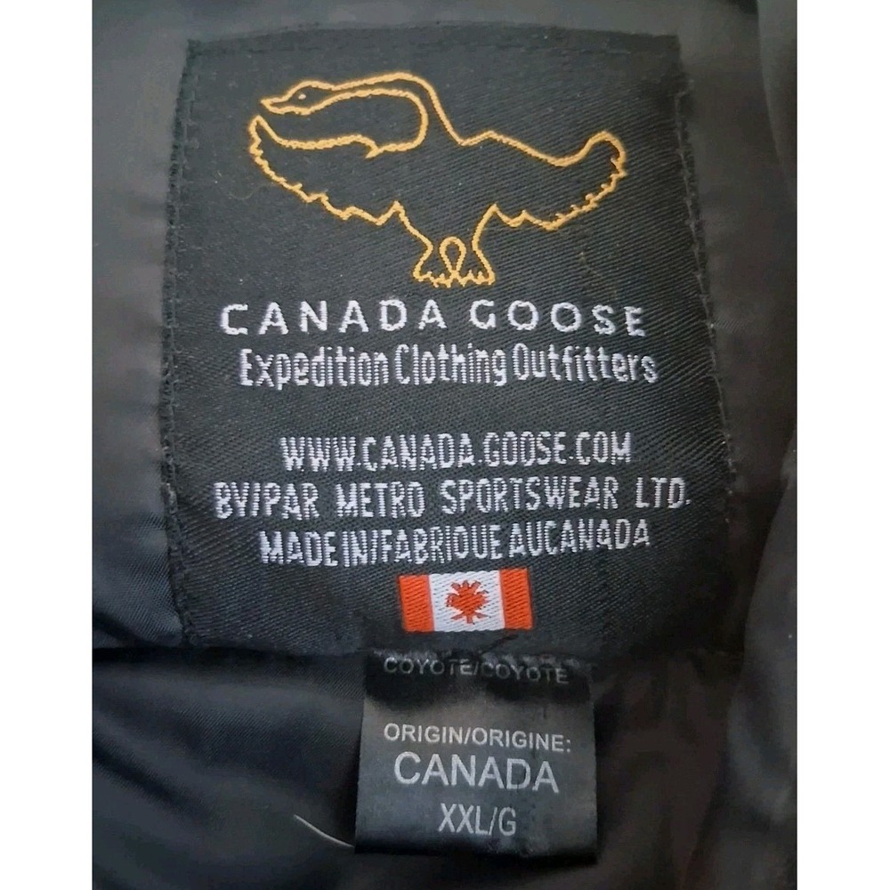 Canada Goose Coyote Puffer Vest Men's XXL Brown Maple Leaf Logo Expedition 2XL - Picture 5 of 11